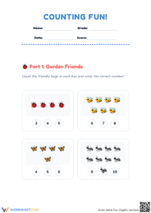 Printable Counting to 20 Worksheet | Grade K Math