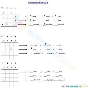 Addition Using Place Value Worksheet
