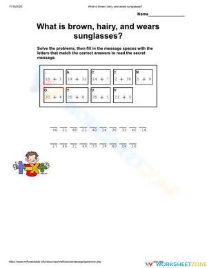 Solve the Riddle Math Worksheet