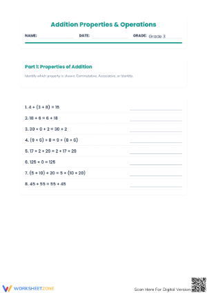 Printable Multi-Digit Addition Worksheet | Grade 3 Math