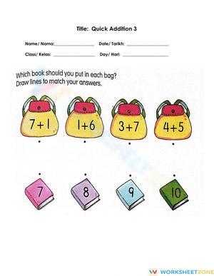 Quick Addition Practice Worksheet
