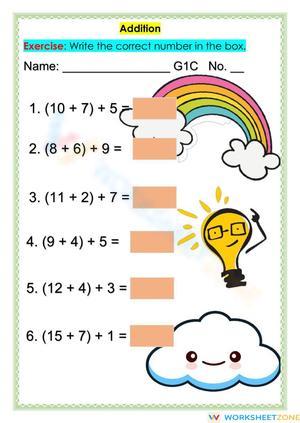 General Addition Practice Worksheet