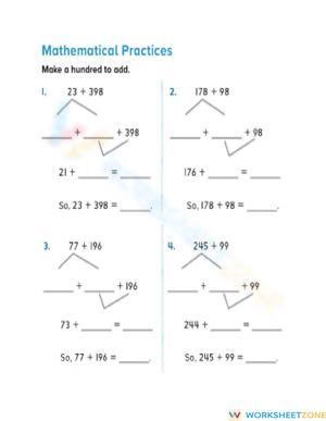 Make a Hundred to Add Worksheet