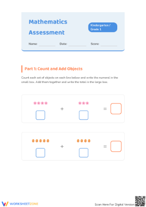 Essential CCSS.MATH.1.OA.A.1 Addition Worksheet | Grade 1