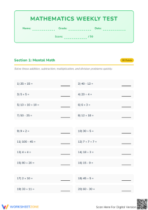 Grade 3 Math Test Worksheet (3.OA.D.8) | Essential Review