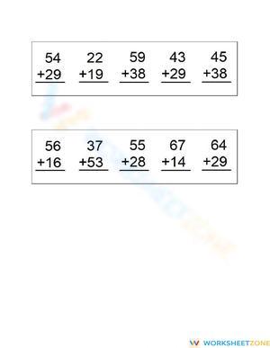 Double Digit Addition Practice