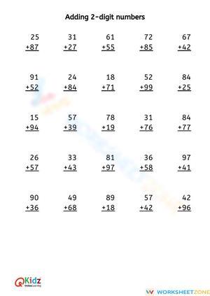 Practice 2-Digit Addition with This Worksheet