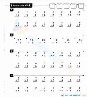 Addition Lesson Worksheet for Math Practice