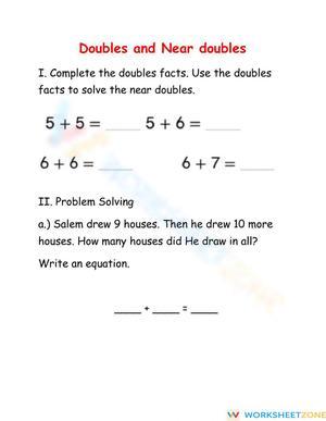 Doubles and Near Doubles Addition Practice