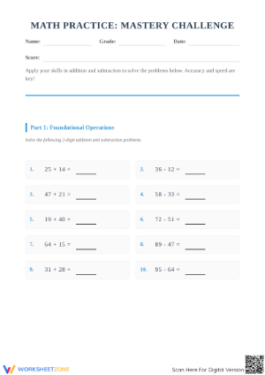 Printable Addition & Subtraction to 1000 | Grade 3 Math