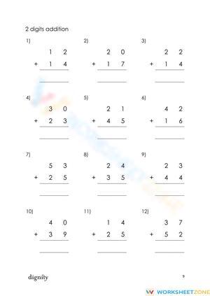 2-Digit Addition Without Regrouping