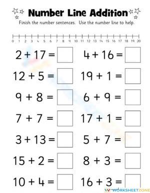 Adding on the Number Line Practice