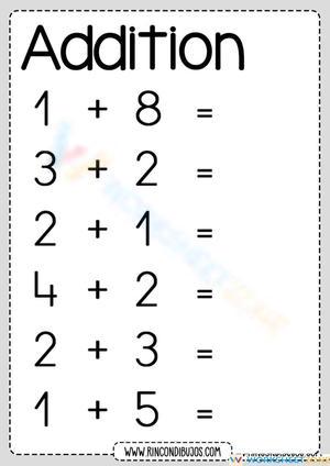 Simple Addition Worksheet for Kids