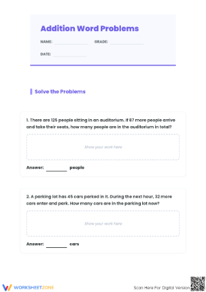 Printable Addition Word Problems | Grade 2 Math
