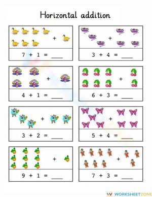 Horizontal Addition Practice
