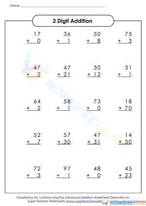 Practice 2-Digit Addition Skills