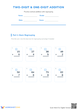 Printable 2-Digit Addition Worksheet | Grade 2 Math