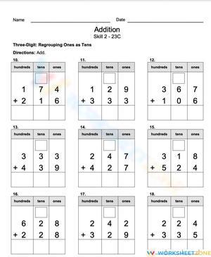 Comprehensive Addition Worksheet for Skill Building