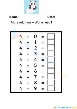More Addition Worksheet 2