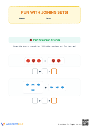 Kindergarten Addition — Printable No-Prep Worksheet
