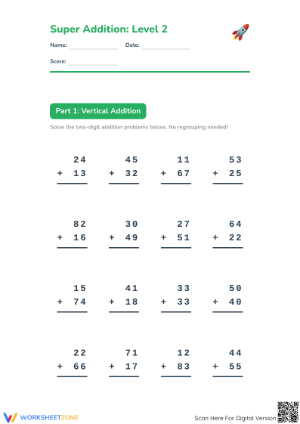 Printable Two-Digit Addition Worksheet | Grade 2 Math