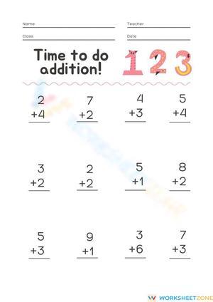 Addition Practice Worksheet for Math Skills