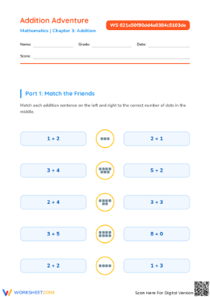Essential Addition to 10 Worksheet | Grade 1 Math