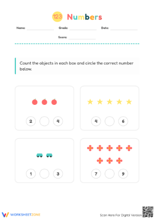 Kindergarten Counting — Printable No-Prep Worksheet