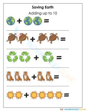 Saving Earth Addition – Count and Add Up to 10