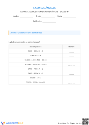 4.NBT.A.2 Worksheet: Essential Grade 4 Math Assessment