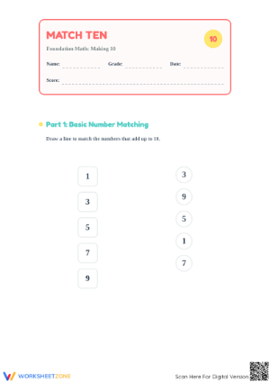 Making 10 Worksheet | Essential Grade K Math