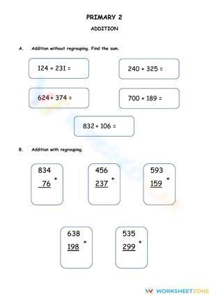 Addition with and without Regrouping