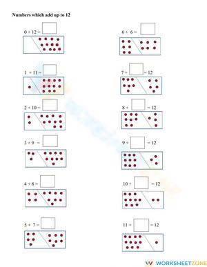 Adding Numbers Up to 12 Practice