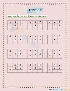Column Addition Practice 