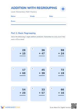 Printable 2-Digit Addition Worksheet | Grade 2 Math