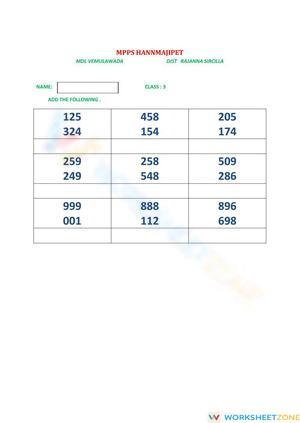 Math General Practice Worksheet