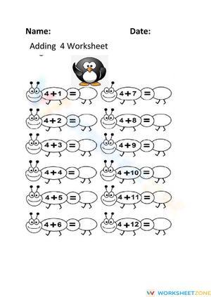 Adding 4 Practice for Students