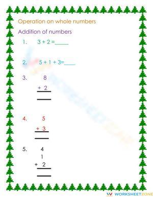 Operation on whole numbers