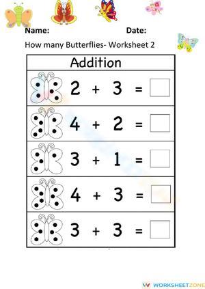 Butterfly Counting Worksheet for Early Math Skills