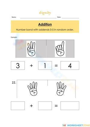 Addition with Fingers: A Fun Math Worksheet
