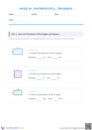 Printable Area & Volume Worksheet | Grade 5 Math