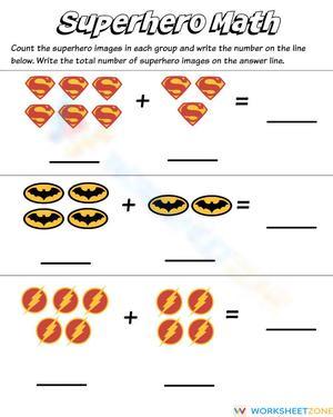 Super Hero Addition Worksheet for Engaging Math