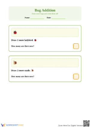 Bug Addition Worksheet | Essential Grade K Math
