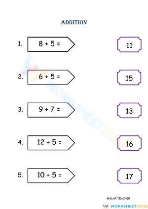Addition Practice Worksheet for Skill Improvement