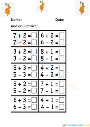 Add and Subtract Practice Worksheet for Skill Building