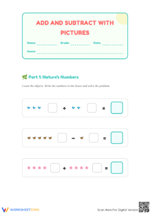 Essential Grade 1 Math: Add & Subtract with Pictures