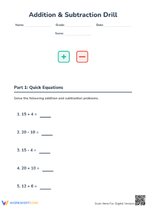 Essential Addition & Subtraction Drill | Grade 2 Math