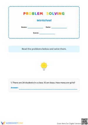 Printable Word Problem Worksheet | Grade 2 Math