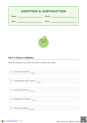 Printable Addition & Subtraction Worksheet | Grade 2 Math