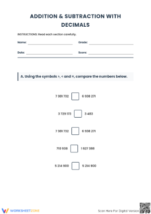 Addition & Subtraction with Decimals — Grade 5 Essential